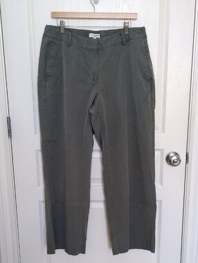 Banana Republic Olive/Gray Wide Leg Cotton & Tencel Pants